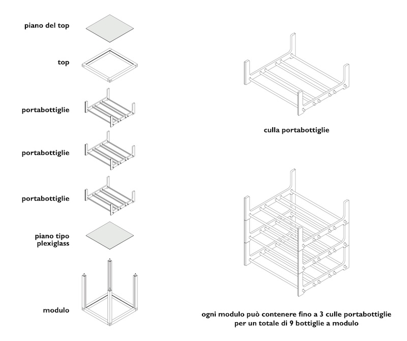 Portabottiglie design Zia Babele